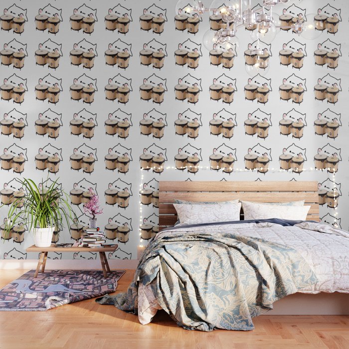 Bongo Cat Cute And Funny Meme Wallpaper By Anuelaaclothing Society6