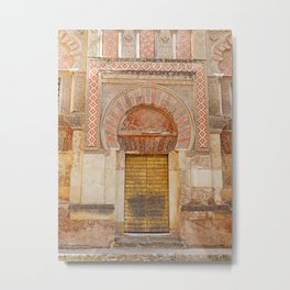 Exterior Golden Door Of Mezquita Cathedral Cordoba Spain Door Photography Metal Print | Photo, Door, Mezquite, City, Church, Mosque, Exterior, Islamic, Big, Golden 
