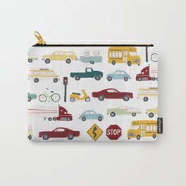 Beep Beep! Cars and Trucks Traffic Pattern Carry-All Pouch