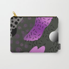memphis style pattern Carry-All Pouch | Purle, Pattern, Graphicdesign, Digital, Urple, Black, Grey 
