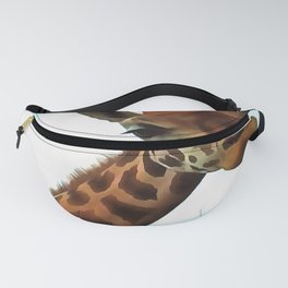 Hello up there! Fun Giraffe With Nerdy Expression Fanny Pack