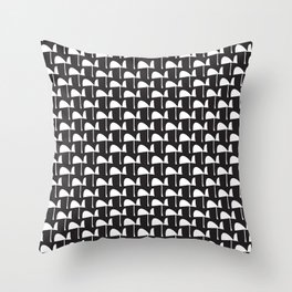 Abstract Modern Organic Black and White Shapes Pattern Throw Pillow