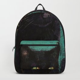 Two Black Cats Backpack | Cat, Schwarzekatze, Gatonegro, Panther, Chatnoir, Blackcat, Black, Halloween, Two, Eyes 