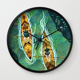 Kayaking Wall Clock | Curated, Love, Sports, Illustration, Nature 