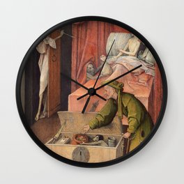 Hieronymus Bosch "Death and the Miser" Wall Clock | Jheronimusbosch, Northernrenaissance, Death, Hieronymusbosch, Bosch, Renaissance, Painting, Miser 