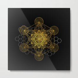 Sacred Geometry Metatrons Cube  Metal Print | Indigochild, Honeycomb, Floweroflife, Hexagon, Symbols, Shapes, Meditation, Healer, Lightworker, Archangel 