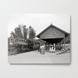Catskill Mountains Railroad Station, 1902. Vintage Photo Metal Print | Railroad, Catskills, Railroadstation, Blackandwhite, Photograph, Antique, Catskillmountains, Railway, Americana, Newyork 