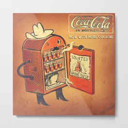 Cocaine Cola Metal Print | Pop Art, Funny, Illustration, Vintage 