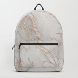 Marble Rose Gold Blush Pink Metallic by Nature Magick Backpack