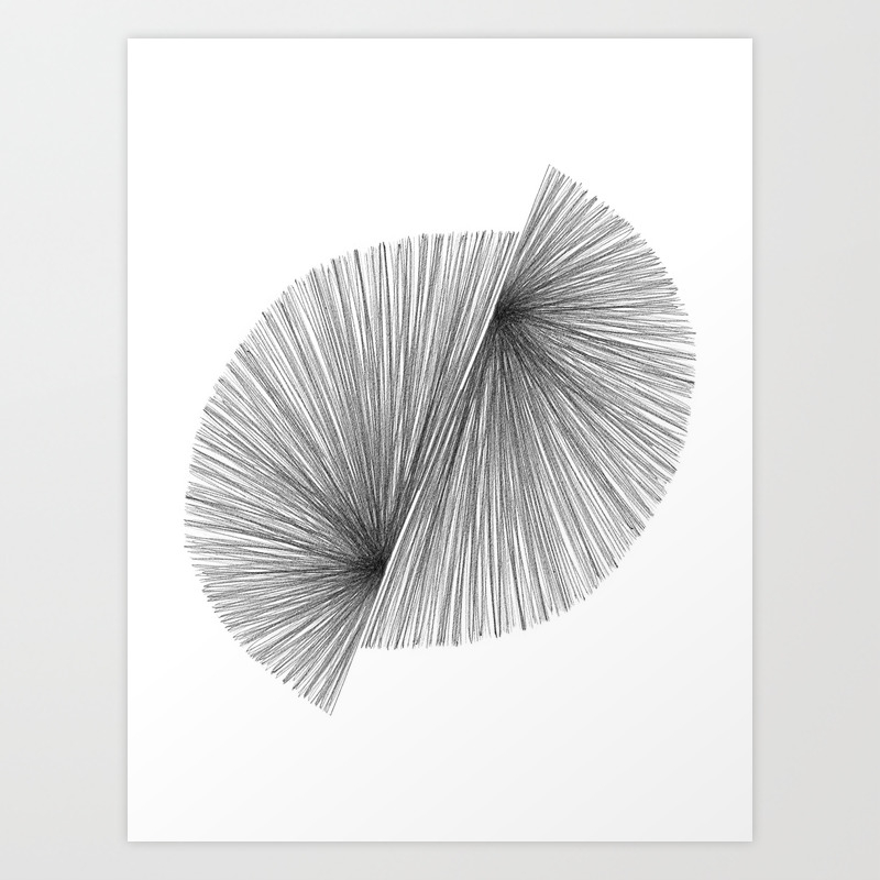 Black And White Mid Century Modern Geometric Abstract Art Print By