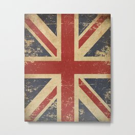 Vintage Union Jack Metal Print | Wales, Pattern, Mod, Iconic, Mods, Unionjack, Britain, Flag, Uk, Hippy 