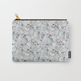 Betty Grace’s Floral Carry-All Pouch | Blue, Acrylic, Painting, Pink, Green, Floral, Pattern 