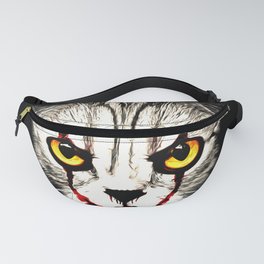 cat clown kittywise vector art Fanny Pack