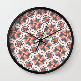 Coral Grey hearts Wall Clock | Coralandgreyart, Graphicdesign, Pop Art, Flowerheartpattern, Heartpattern, Symmetry, Kaleidoscopepattern, Flowerpattern 