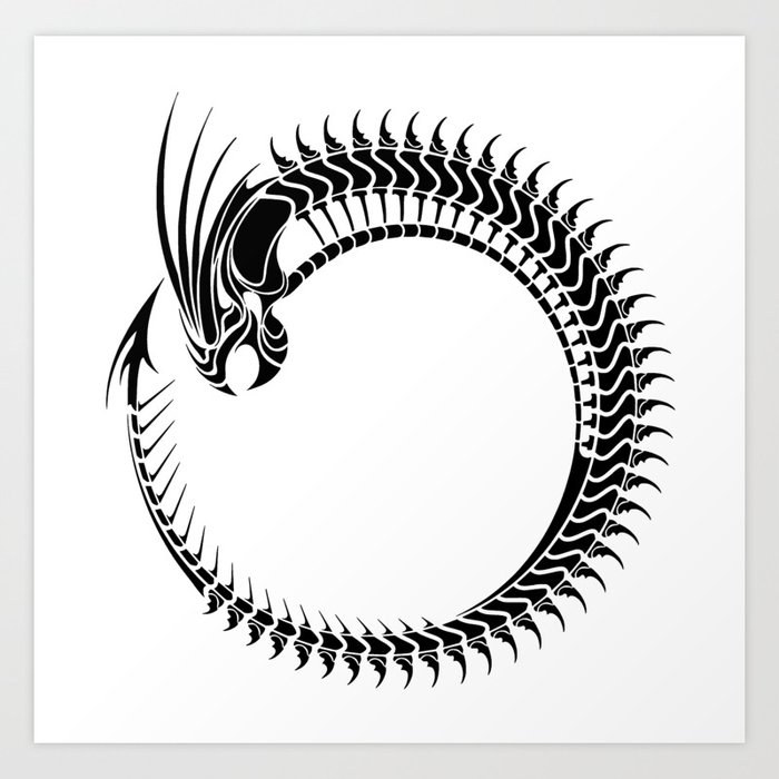 Black Dragon Tribal Tattoo Design Art Print By Pixxart Society6