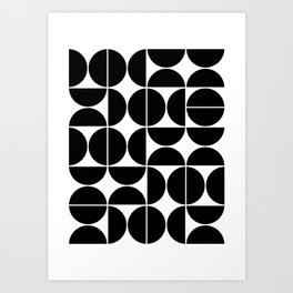 Mid Century Modern Geometric 04 Black Kunstdrucke | Geometric, Shapes, Curated, Modern, Nordic, Monochrome, Midcenturymodern, Digital, Scandinavian, Pattern 