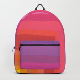Vivid Vibrant Geometric Rainbow Backpack | Quilt, Rainbow, Cheerful, Geometric, Illustration, Contemporary, Art, Bright, Colorful, Vibrant 