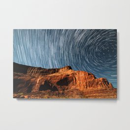 Stars on the Cliffside Metal Print | Digital, Universe, Cliffs, Photo, Desert, Startrails, Galaxy, Hdr, Arizona, Stars 