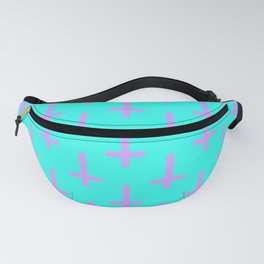 Purple and Blue Inverted Cross Pattern Fanny Pack