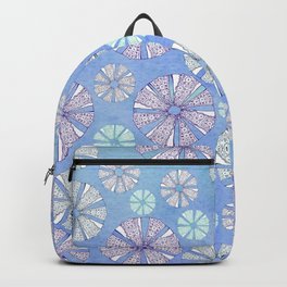 sea urchin blue watercolor Backpack | Seaurchin, Ishkabibbles, Surfergirl, Beachy, Pattern, Digital, Drawing, Sealife, Surfer 