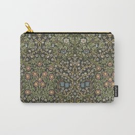 William Morris Vintage Blackthorn Green Charcoal Carry-All Pouch | Botanical, Floral, Vintage, Farmhouse, Patterns, Arts Crafts, Elegant, Fabric, Flowers, Retro 