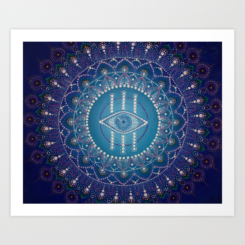 Eye of Shiva, Third Eye Chakra, Ajna, Dot Art Mandala, Art Print by  CherryBCollection | Society6
