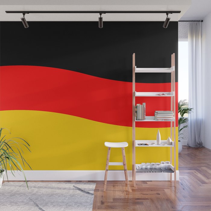 Black Red and Yellow German Flag Wave Wall Mural by PodArtist Society6