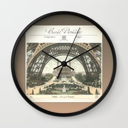 Vintage Paris France Art with Eiffel Tower! Wall Clock | Eiffeltowerpicture, Francetravelart, Vintagepostcard, Vintagefrance, Franceart, Eiffeltowerart, Sepiatone, Ivory, Parisart, Parisdecor 