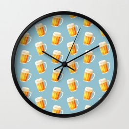 Ice Cold Beer Pattern Wall Clock