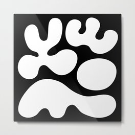 Mid Century Modern Organic Abstraction 348 Black and White Metal Print | Graphicdesign, Blackandwhite, Mid, Popart, Abstract, Matisse, Century, Organic, Minimal, Stylish 