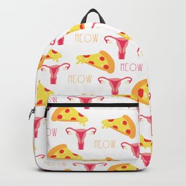 Pizza n' Pussy Backpack | Ovaries, Typography, Vag, Print, Meow, Design, Cartoon, Kitty, Vagina, Digital 