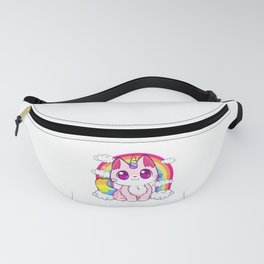 Cute Unicorn Cat Adorable Smiling Rainbow Kitty Fanny Pack