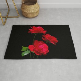 Red roses on black background Rug | Nature, Roseflowers, Rosegarden, Climbingrose, Dublinbay, Rosa, Digital Manipulation, Redrose, Colorphotograph, Gardener 