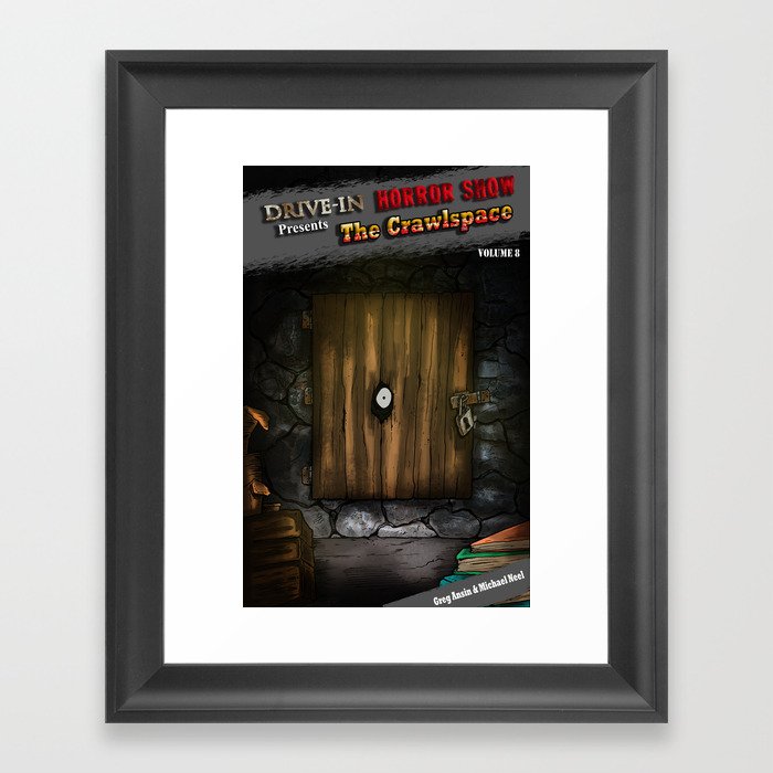 The Crawlspace Cover Art - Drive-In Horrorshow Framed Art Print | Drawing, Ink-pen, Cover-art, Book-art