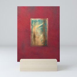 Deep Red, Gold, Turquoise Blue Mini Art Print