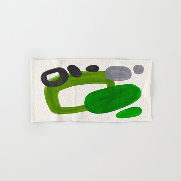 Minimalist Modern Mid Century Colorful Abstract Shapes Olive Green