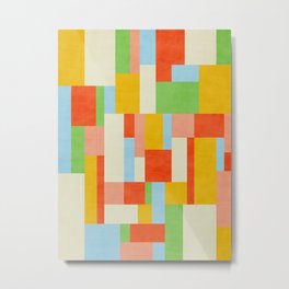 Geometric Colorful Mirano 2102 Metal Print | Pattern, Playful, Abstract, Babyblue, Wallart, Geometric, Mcm, Yellow, Graphicdesign, Bedroom 