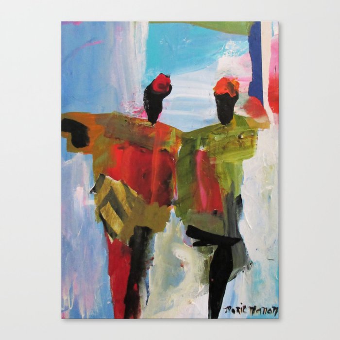 People Figure The World Abstract Art Contemporary Blue Red Green