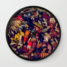Strings of Colorful Beads Wall Clock | Elegantbeadart, Artsyt Shirts, Color, Colorfulbeads, Contemporaryart, Artsygifts, Funimage, Beads, Modernart, Colorfulbeadart 