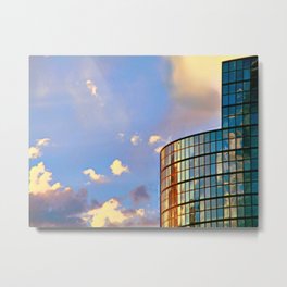Minimalist Skyline Metal Print | Building, Sky, Digital, Architecture, Glass, Reflection, Skyline, Urban, Hdr, Clouds 