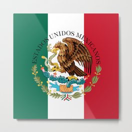 Mexican flag augmented with Coat of Arms Metal Print | Mexicanos, Crest, Flag, Mexican, Mexico, Estadosunidos, Seal, Graphicdesign, Coatofarms 