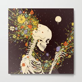 I Thought of the Life that Could Have Been Metal Print | Space, Skull, Graphite, Existence, Nature, Surrealism, Digital, Night, Curated, Universe 