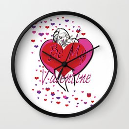 Be My Valentine Wall Clock | Colbejam, Comic, Illustration, Ink, Modifywatches, Women, Cartoon, Love, Heart, Fanclub 
