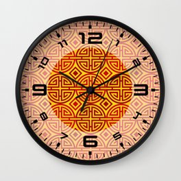 Chinese red gold 1 Wall Clock