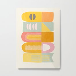Saffron Totem Metal Print | Yellowtones, Decoration, Watercolor, Moderntotem, Moderndesign, Colorful, Abstractshapes, Digital, Curated, Moderntribal 