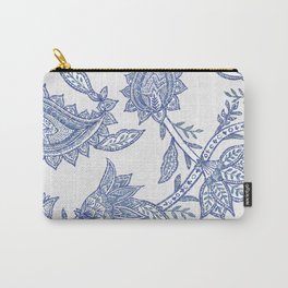 Delft classic blue paisley floral pattern - Bloomartgallery Carry-All Pouch | Painting, Oriental, Cottage, Bridgerton, Flowerpaisley, Royalblue, Florals, Blue, Summer, Paintedflowers 