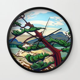 Lone Juniper Wall Clock | Pacificnorthwest, Junipertree, Coastallandscape, Canadianartist, Canadianlandscape, Amandamartinson, Trees, Oilpainting, Westcoastlandscape, Groupof7 