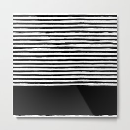 geometric art pattern with medium lines, black and white background Metal Print | Nursery, Ink, Illustration, Pattern, Painting, Child, Melon, Stripe, Black And White, Lines 