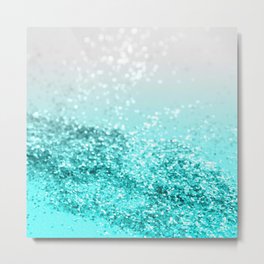 Silver Gray Aqua Teal Ocean Glitter #1 #shiny #decor #art #society6 Metal Print | Interior Decor, Magical Ocean, Tropical Vibes, Gray, Sparkling Glitter, Shiny Sparkles, Teal, Silver, Ombre, Faux Glitter 