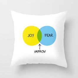 The Venn of Improv (Yellow/Blue) Throw Pillow